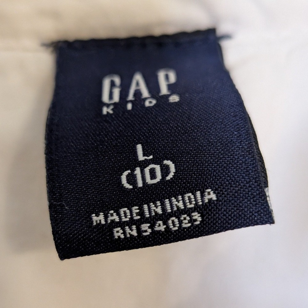 Gap Kids Girls White Cotton Beaded Pintuck Babydoll Blouse Top Size L 10 Read - Picture 3 of 12
